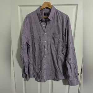 Untuckit Mens XL Top Shirt Long Sleeve Button Down Up Top Plaid White Blue Red